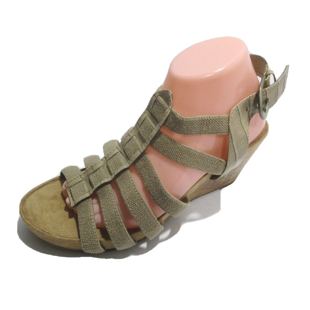 Aerosoles Candlelight Sandals Womens 10W Tan Strappy Wedge LKNEW